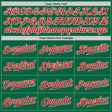 Load image into Gallery viewer, Custom Kelly Green Red-White Authentic Baseball Jersey