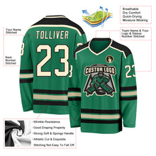 Load image into Gallery viewer, Custom Kelly Green Cream-Black Hockey Jersey