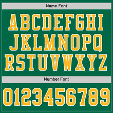 Load image into Gallery viewer, Custom Grass Green Gold-White Mesh Authentic Football Jersey