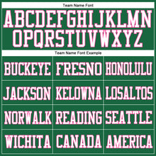 Load image into Gallery viewer, Custom Kelly Green Pink-White Mesh Authentic Football Jersey