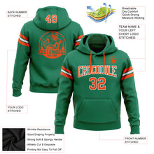 Load image into Gallery viewer, Custom Stitched Kelly Green Orange-White Football Pullover Sweatshirt Hoodie