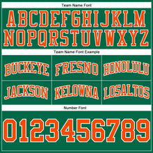 Load image into Gallery viewer, Custom Kelly Green Orange-White Authentic Throwback Basketball Shorts