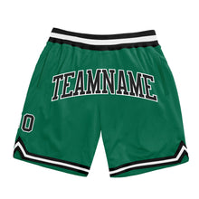Load image into Gallery viewer, Custom Kelly Green Black-White Authentic Throwback Basketball Shorts