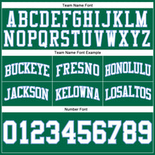 Load image into Gallery viewer, Custom Kelly Green White-Light Blue Authentic Throwback Basketball Shorts