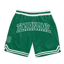Load image into Gallery viewer, Custom Kelly Green Kelly Green-White Authentic Throwback Basketball Shorts