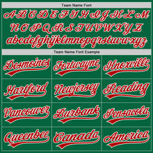 Load image into Gallery viewer, Custom Kelly Green Red-White Authentic Baseball Jersey