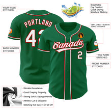 Load image into Gallery viewer, Custom Kelly Green White-Red Authentic Baseball Jersey