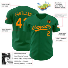 Load image into Gallery viewer, Custom Kelly Green Bay Orange Authentic Baseball Jersey