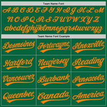 Load image into Gallery viewer, Custom Kelly Green Bay Orange Authentic Baseball Jersey