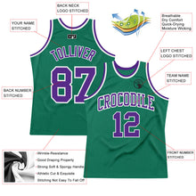 Load image into Gallery viewer, Custom Kelly Green Purple-White Authentic Throwback Basketball Jersey