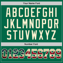 Load image into Gallery viewer, Custom Kelly Green Vintage USA Flag-Cream Authentic Throwback Basketball Jersey