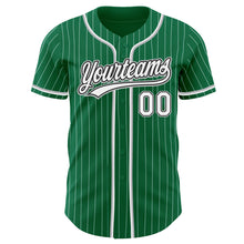 Load image into Gallery viewer, Custom Kelly Green White Pinstripe White Black-Gray Authentic Baseball Jersey