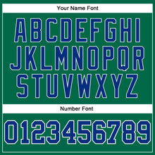 Load image into Gallery viewer, Custom Kelly Green White Pinstripe Royal Authentic Basketball Jersey