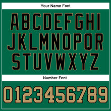 Load image into Gallery viewer, Custom Kelly Green White Pinstripe Old Gold-Black Authentic Basketball Jersey