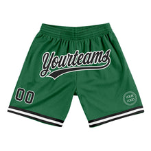 Load image into Gallery viewer, Custom Kelly Green Black-White Authentic Throwback Basketball Shorts