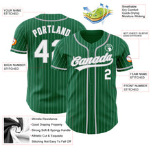 Load image into Gallery viewer, Custom Kelly Green White Pinstripe Gray Authentic Baseball Jersey