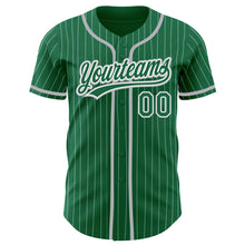 Load image into Gallery viewer, Custom Kelly Green White Pinstripe Gray Authentic Baseball Jersey