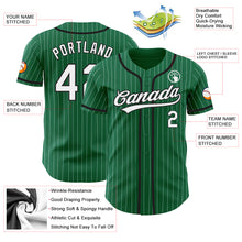 Load image into Gallery viewer, Custom Kelly Green White Pinstripe Black Authentic Baseball Jersey