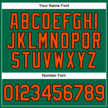 Load image into Gallery viewer, Custom Kelly Green Black Pinstripe Orange Authentic Baseball Jersey