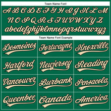 Load image into Gallery viewer, Custom Kelly Green Black Pinstripe City Cream Authentic Baseball Jersey