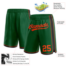 Load image into Gallery viewer, Custom Kelly Green Orange-Black Authentic Basketball Shorts