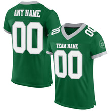 Load image into Gallery viewer, Custom Kelly Green White-Gray Mesh Authentic Football Jersey