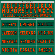 Load image into Gallery viewer, Custom Kelly Green Orange-Black Mesh Authentic Football Jersey