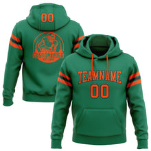 Load image into Gallery viewer, Custom Stitched Kelly Green Orange-Black Football Pullover Sweatshirt Hoodie