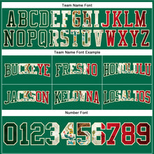 Load image into Gallery viewer, Custom Stitched Kelly Green Vintage Mexican Flag Cream-Red Football Pullover Sweatshirt Hoodie