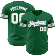 Load image into Gallery viewer, Custom Kelly Green White-Gray Authentic Baseball Jersey