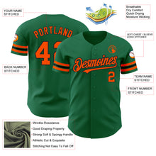 Load image into Gallery viewer, Custom Kelly Green Orange-Black Authentic Baseball Jersey