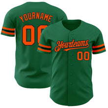 Load image into Gallery viewer, Custom Kelly Green Orange-Black Authentic Baseball Jersey
