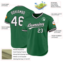 Load image into Gallery viewer, Custom Kelly Green White-Black Authentic Throwback Baseball Jersey