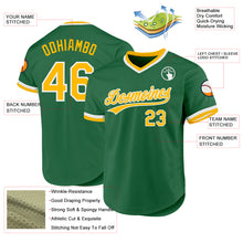 Load image into Gallery viewer, Custom Kelly Green Gold-White Authentic Throwback Baseball Jersey