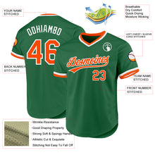 Load image into Gallery viewer, Custom Kelly Green Orange-White Authentic Throwback Baseball Jersey