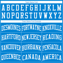 Load image into Gallery viewer, Custom Blue White Round Neck Suit Basketball Jersey