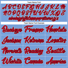 Load image into Gallery viewer, Custom Light Blue Red-Black Authentic Throwback Basketball Jersey