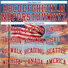 Load image into Gallery viewer, Custom Light Blue Red-White 3D American Flag Fashion Authentic Baseball Jersey