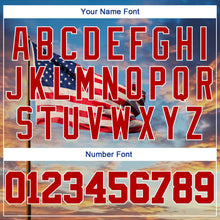 Load image into Gallery viewer, Custom Light Blue Red-White 3D American Flag Fashion Authentic Baseball Jersey