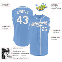 Load image into Gallery viewer, Custom Light Blue White-Gray Authentic Sleeveless Baseball Jersey