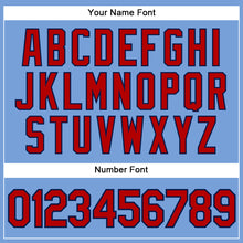 Load image into Gallery viewer, Custom Light Blue Red-Navy Authentic Sleeveless Baseball Jersey