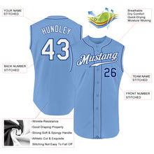 Load image into Gallery viewer, Custom Light Blue White-Royal Authentic Sleeveless Baseball Jersey