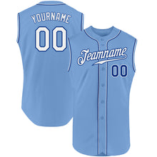 Load image into Gallery viewer, Custom Light Blue White-Royal Authentic Sleeveless Baseball Jersey