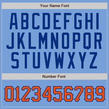 Load image into Gallery viewer, Custom Light Blue Orange Pinstripe Orange-Royal Authentic Baseball Jersey