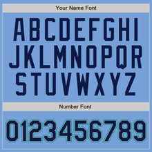 Load image into Gallery viewer, Custom Light Blue Navy Pinstripe Navy-Teal Authentic Baseball Jersey