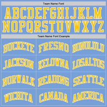 Load image into Gallery viewer, Custom Light Blue Gold-White Authentic Throwback Basketball Jersey