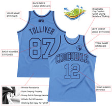 Load image into Gallery viewer, Custom Light Blue Light Blue-Navy Authentic Throwback Basketball Jersey