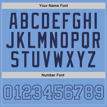 Load image into Gallery viewer, Custom Light Blue Light Blue-Navy Authentic Throwback Basketball Jersey