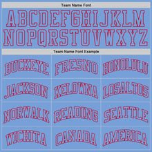 Load image into Gallery viewer, Custom Light Blue Light Blue-Red Authentic Throwback Basketball Jersey