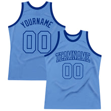 Load image into Gallery viewer, Custom Light Blue Light Blue-Royal Authentic Throwback Basketball Jersey